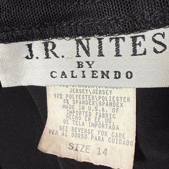 J.R. Nites by Caliendo Black Embellished Sleeveless Ruched Top Size 14 - Picture 2 of 6